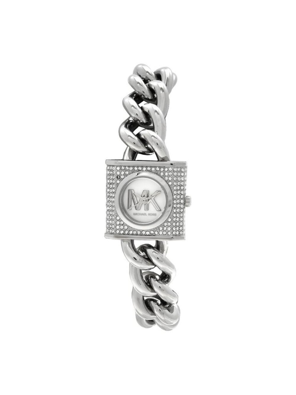 NWT Michael Kors Mk Chain Lock White Dial Ladies Watch